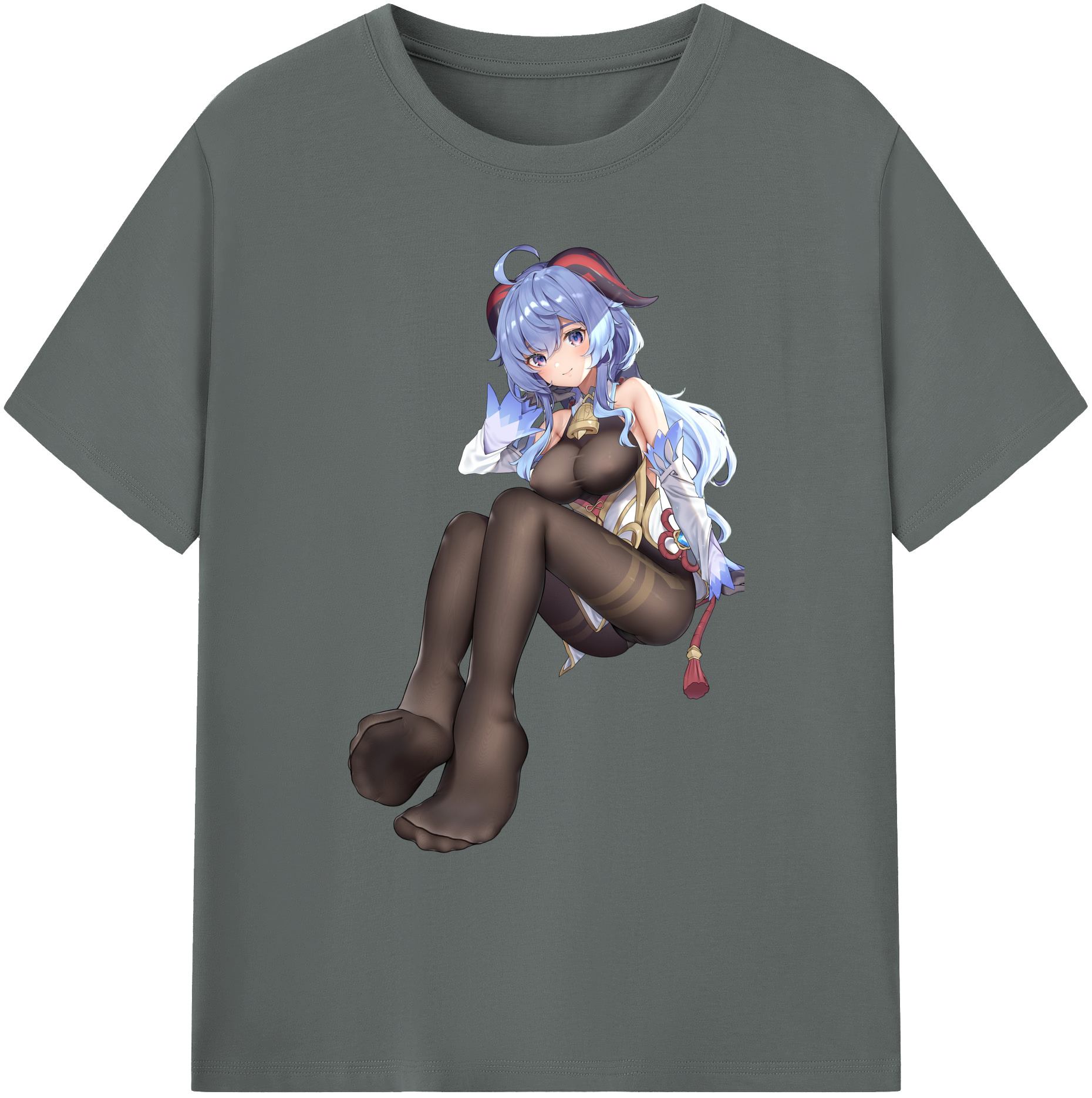 げんし神 甘雨 かんう genshin Ganyu 綿100％ メンズ半袖Tシャツ｜肌触りやわらか＆通気性